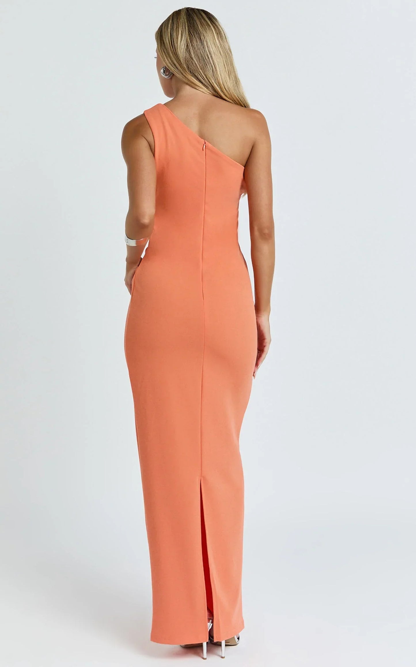 Criselda Maxi Dress - One Shoulder Maxi Dress in Orange