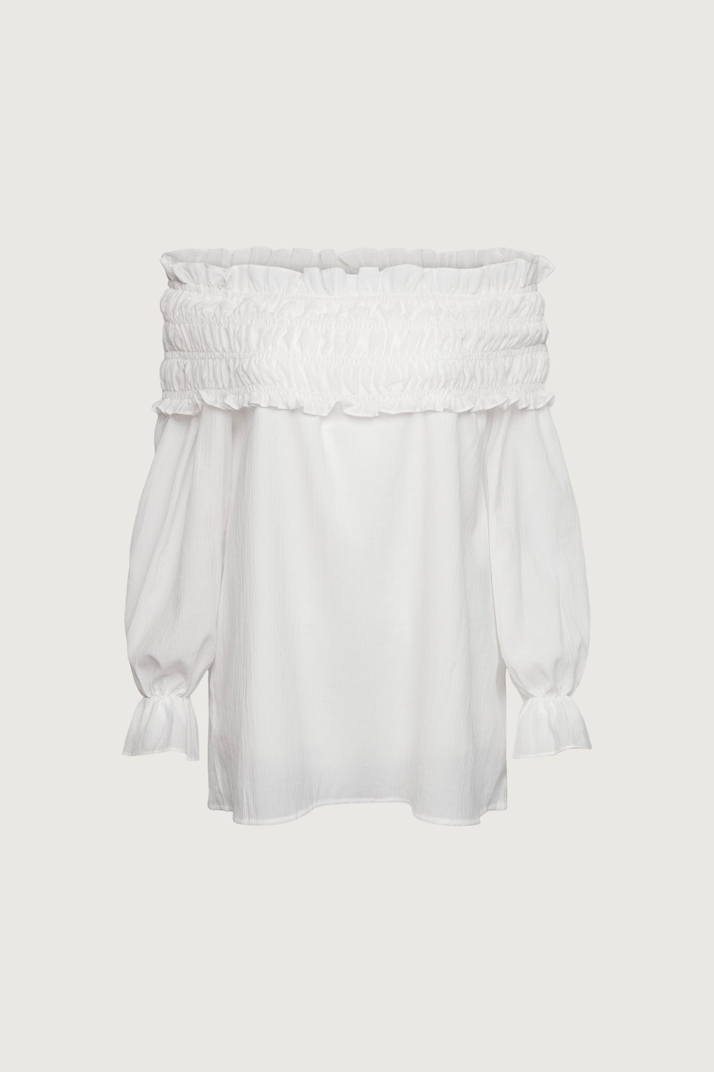 OFF SHOULDER RUCHED BLOUSE