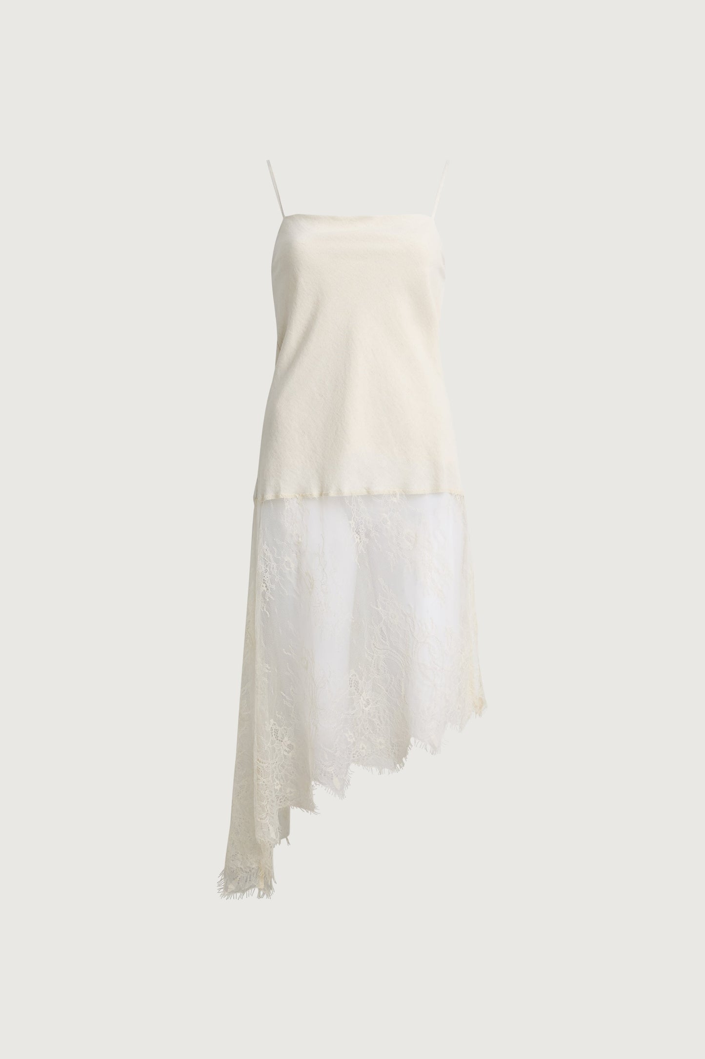 LACE PANELLED ASYMMETRICAL CAMISOLE