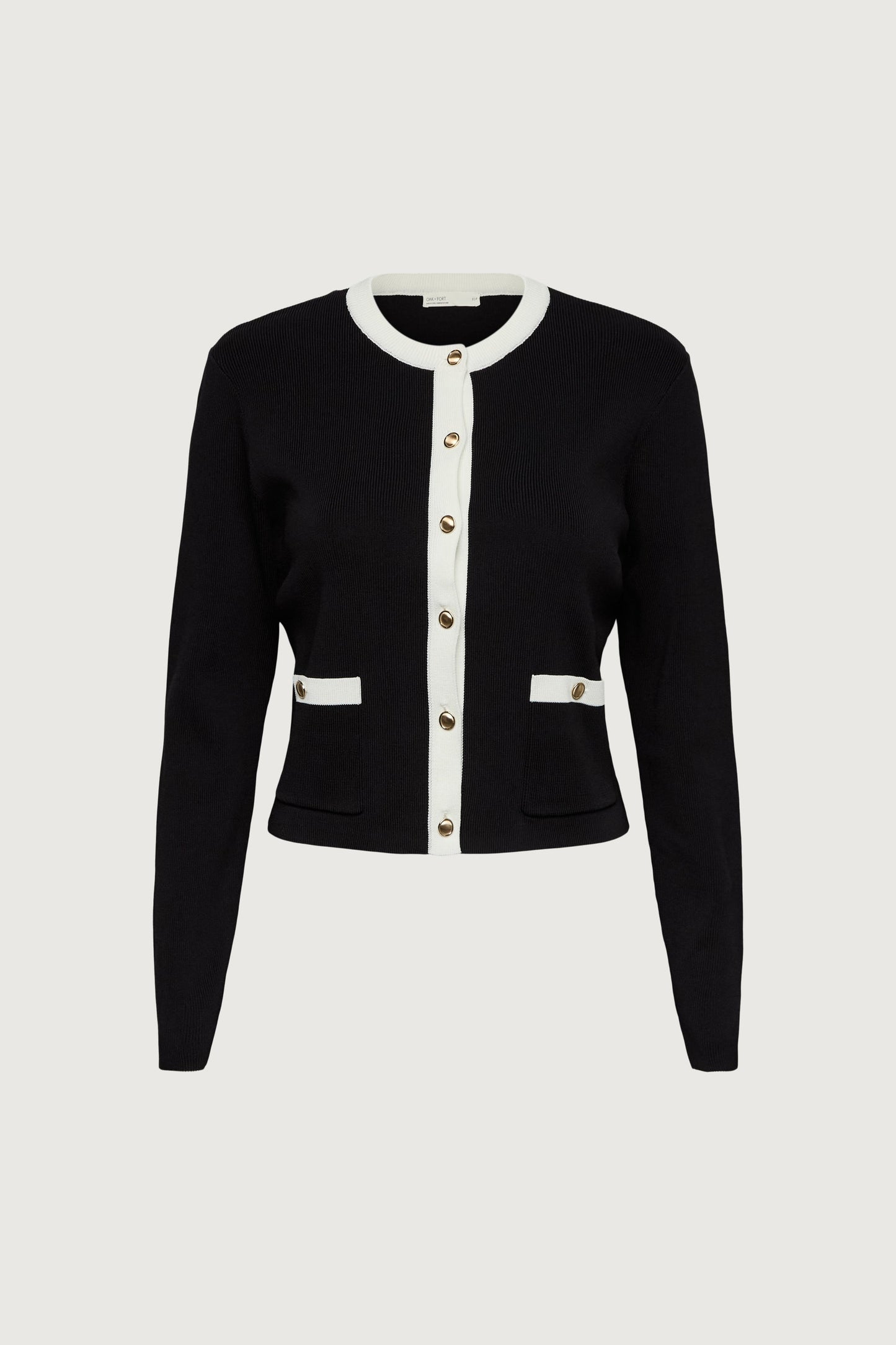 CONTRAST TRIM BUTTON FRONT CARDIGAN