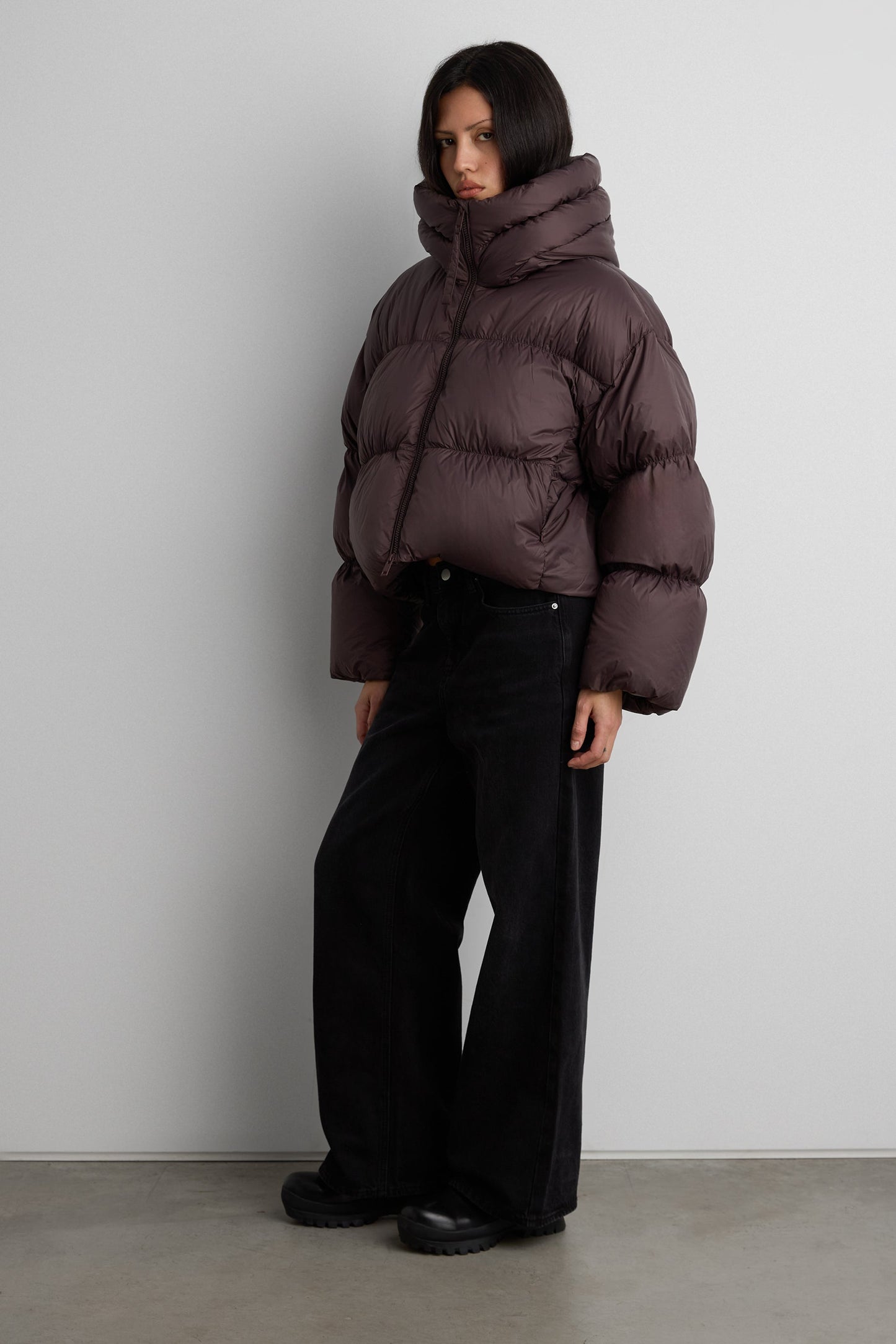 OVERSIZED HOODED DOWN FILL PUFFER JACKET