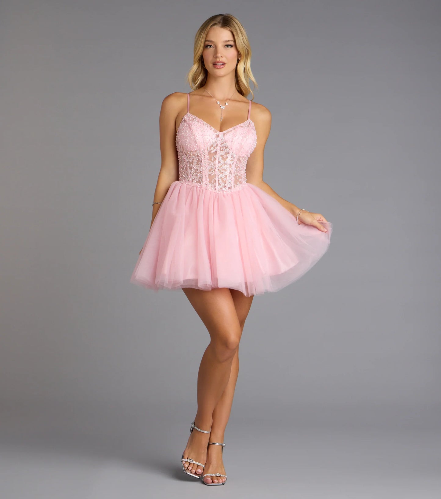 Liza Corset Tulle Skater Dress