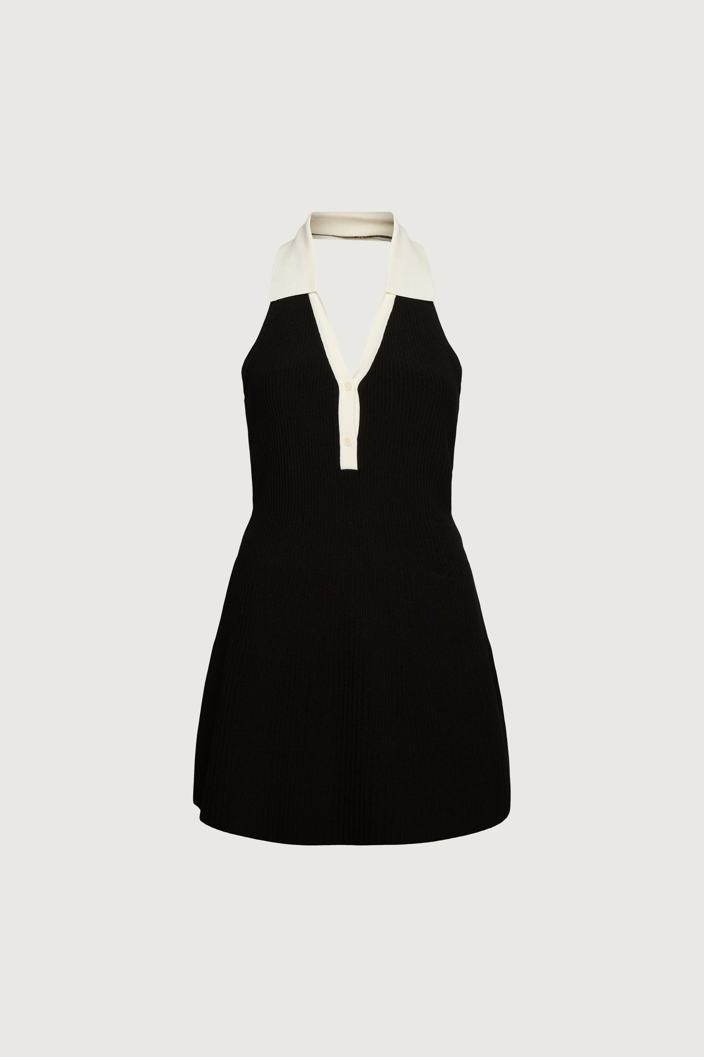 COLLARED HALTER NECK MINI DRESS