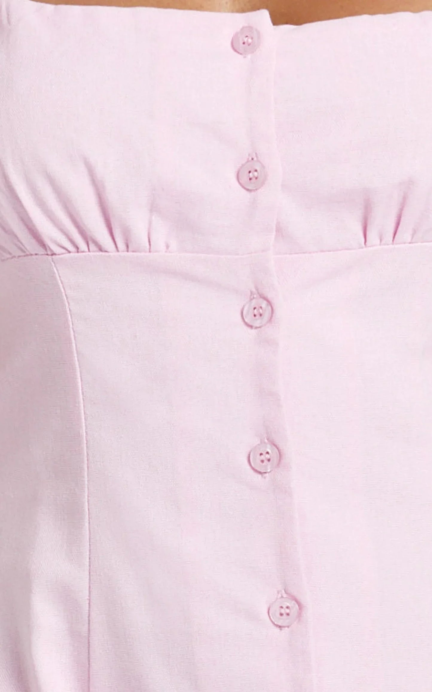 Cameron Midi Dress - Button Front Tie Back Dress in Pink
