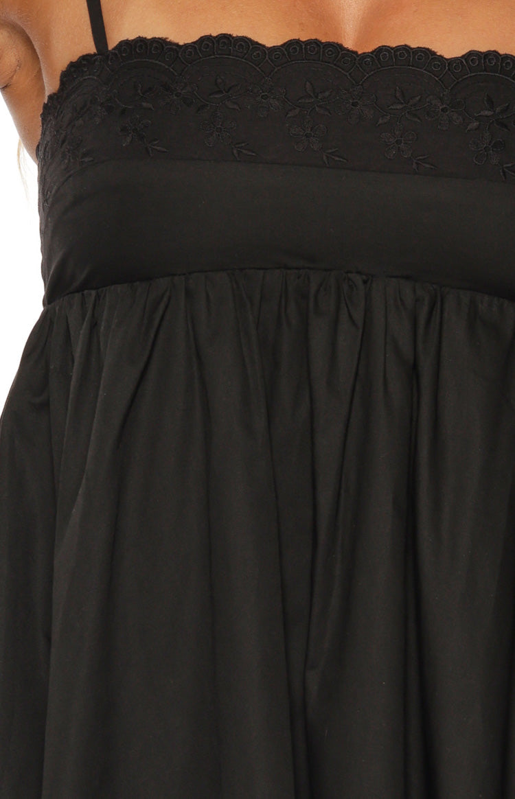 Gracelyn Black Eyelet Embroidered Mini Dress