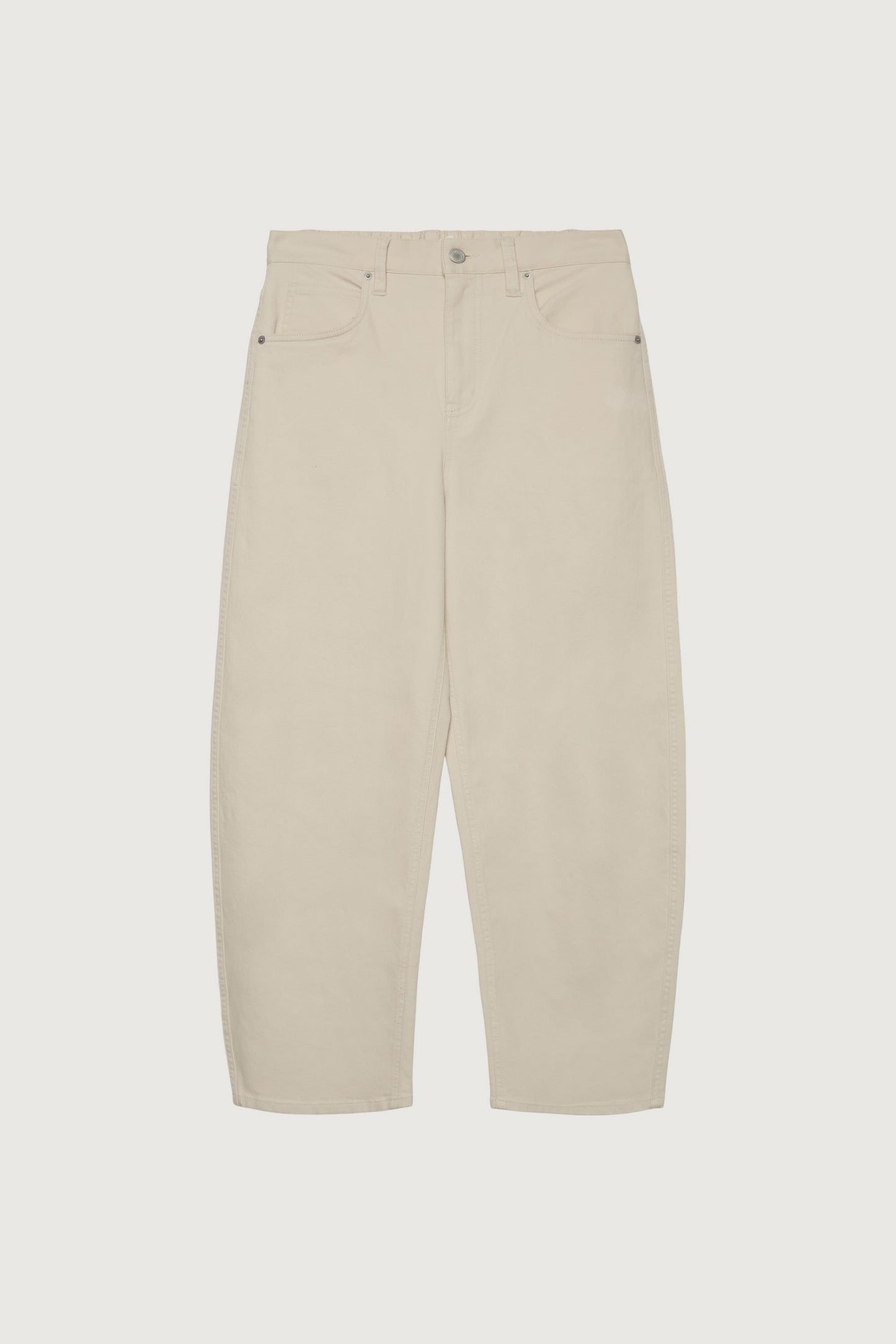 CROPPED LENGTH TWILL BARREL LEG PANT