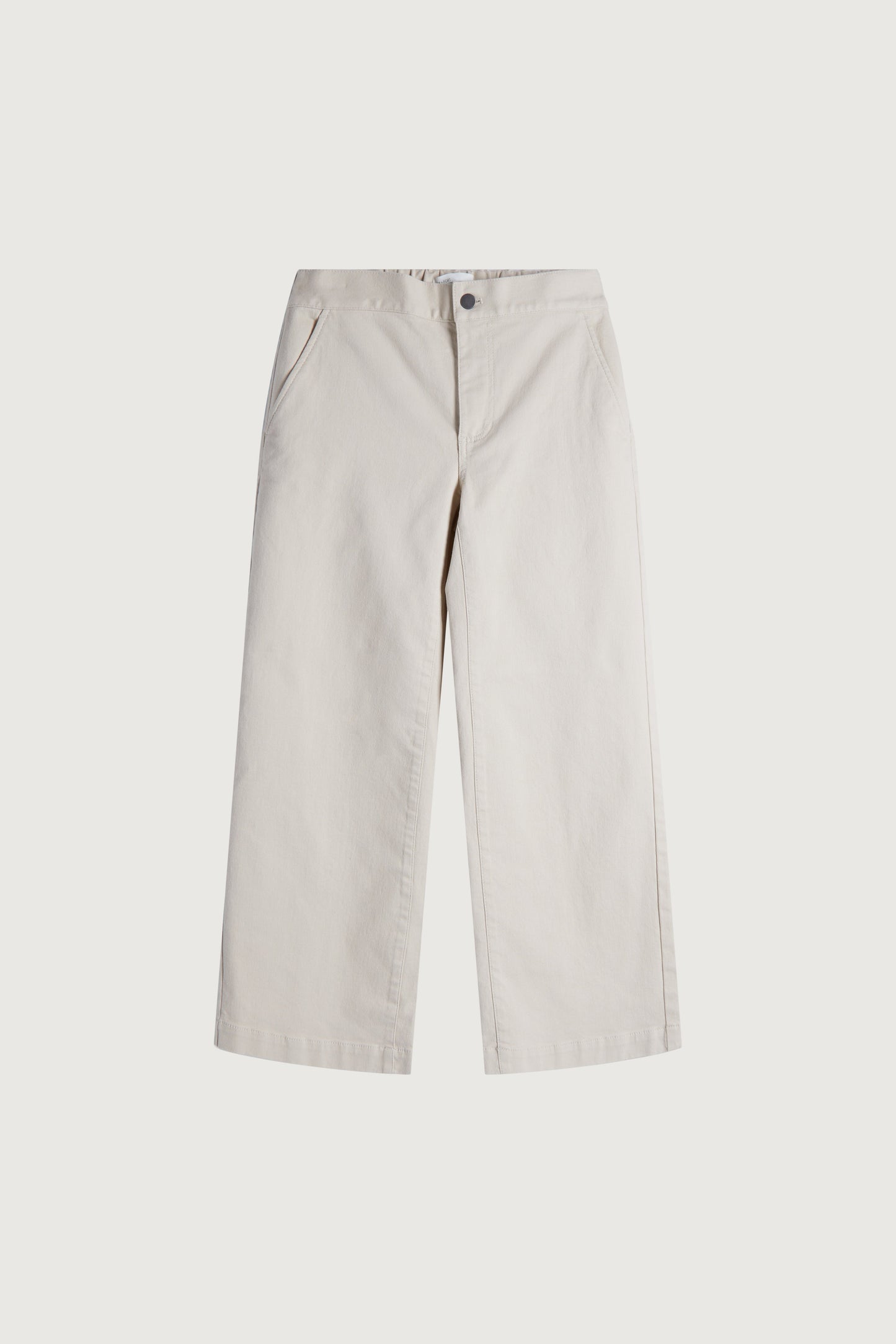 CROPPED LENGTH TWILL WIDE LEG PANT