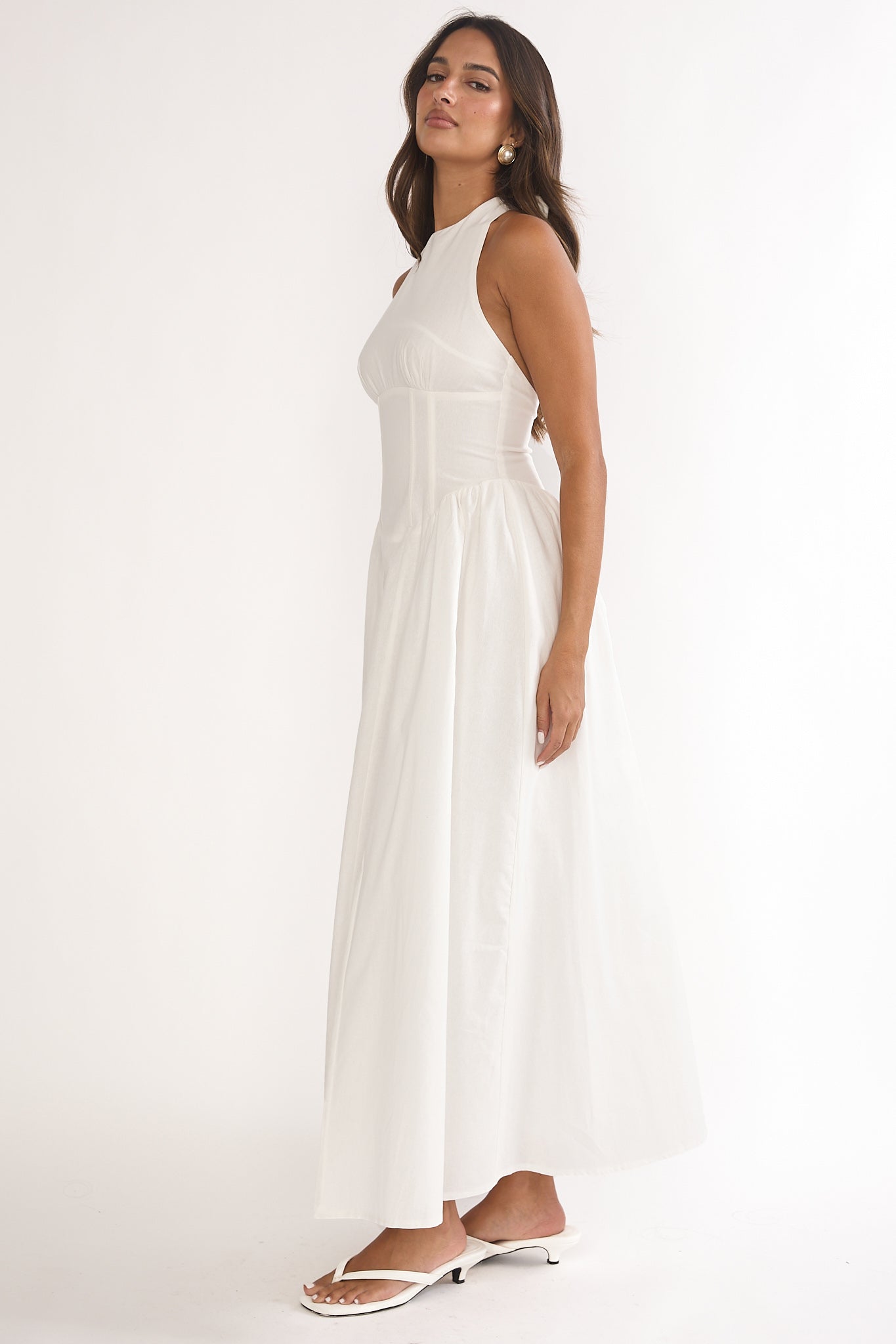 El Corazon High Halterneck Maxi Dress White