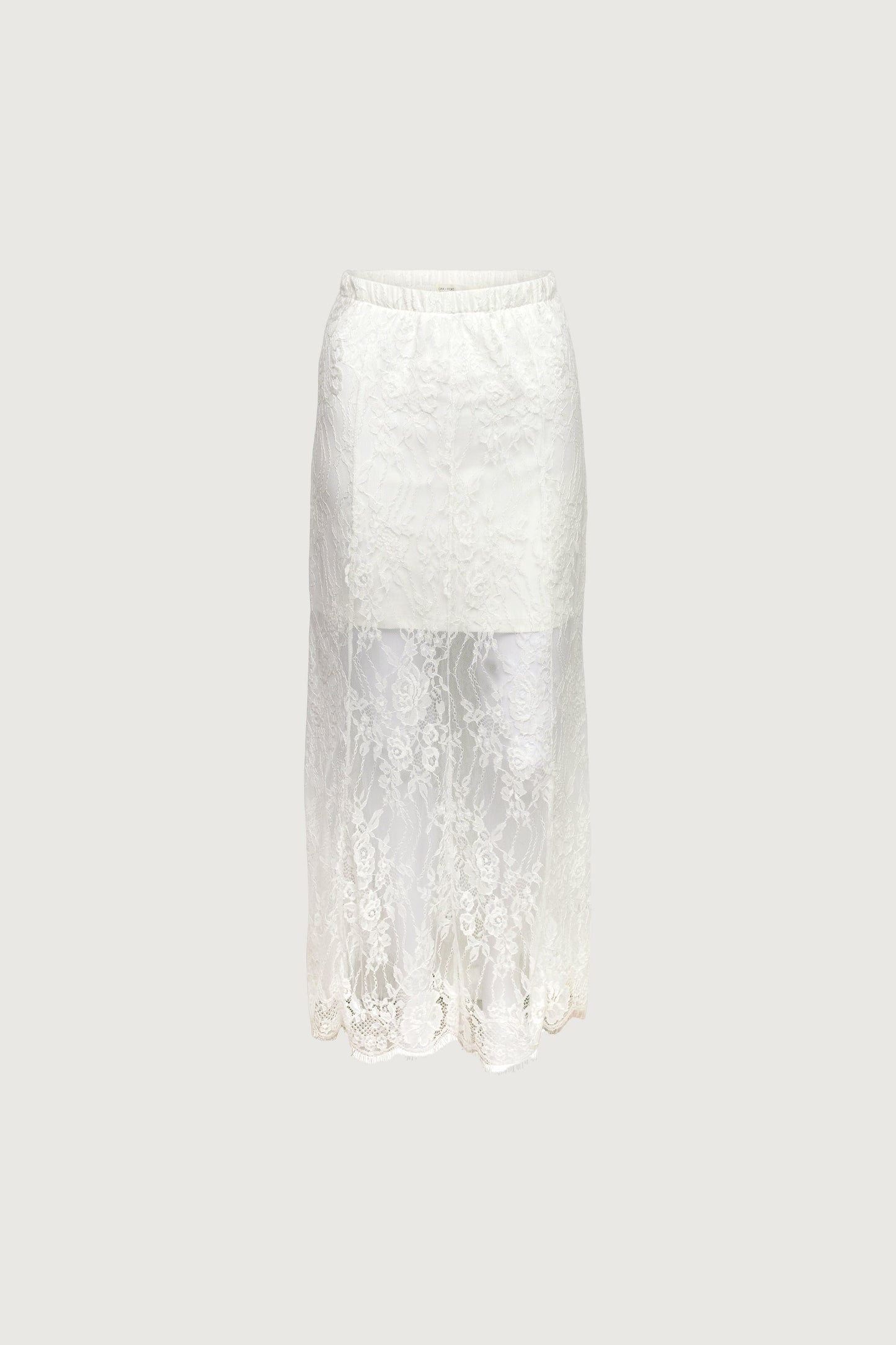 SHEER LAYERED LACE MAXI SKIRT