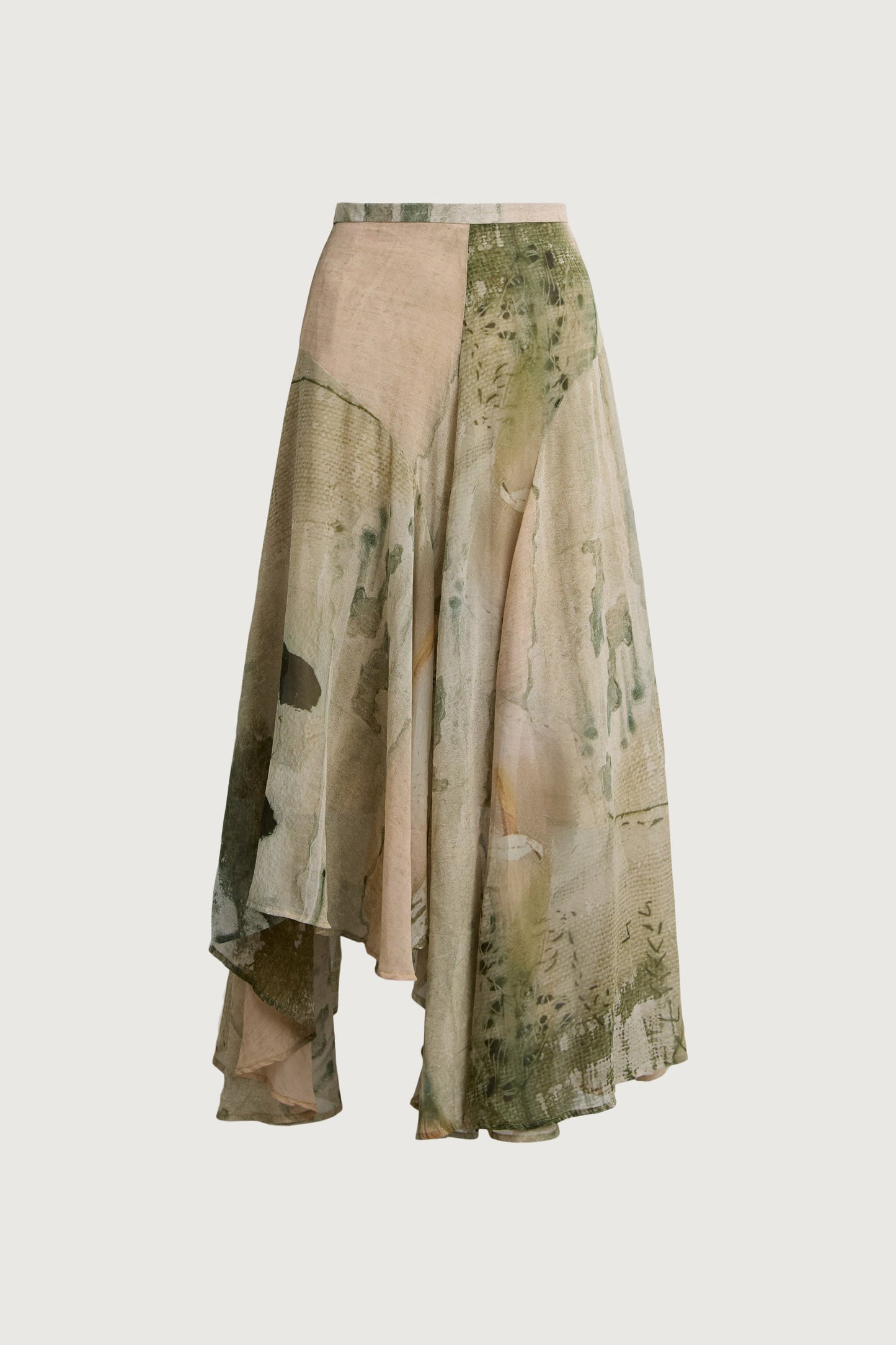 ABSTRACT PRINT MIDI SKIRT