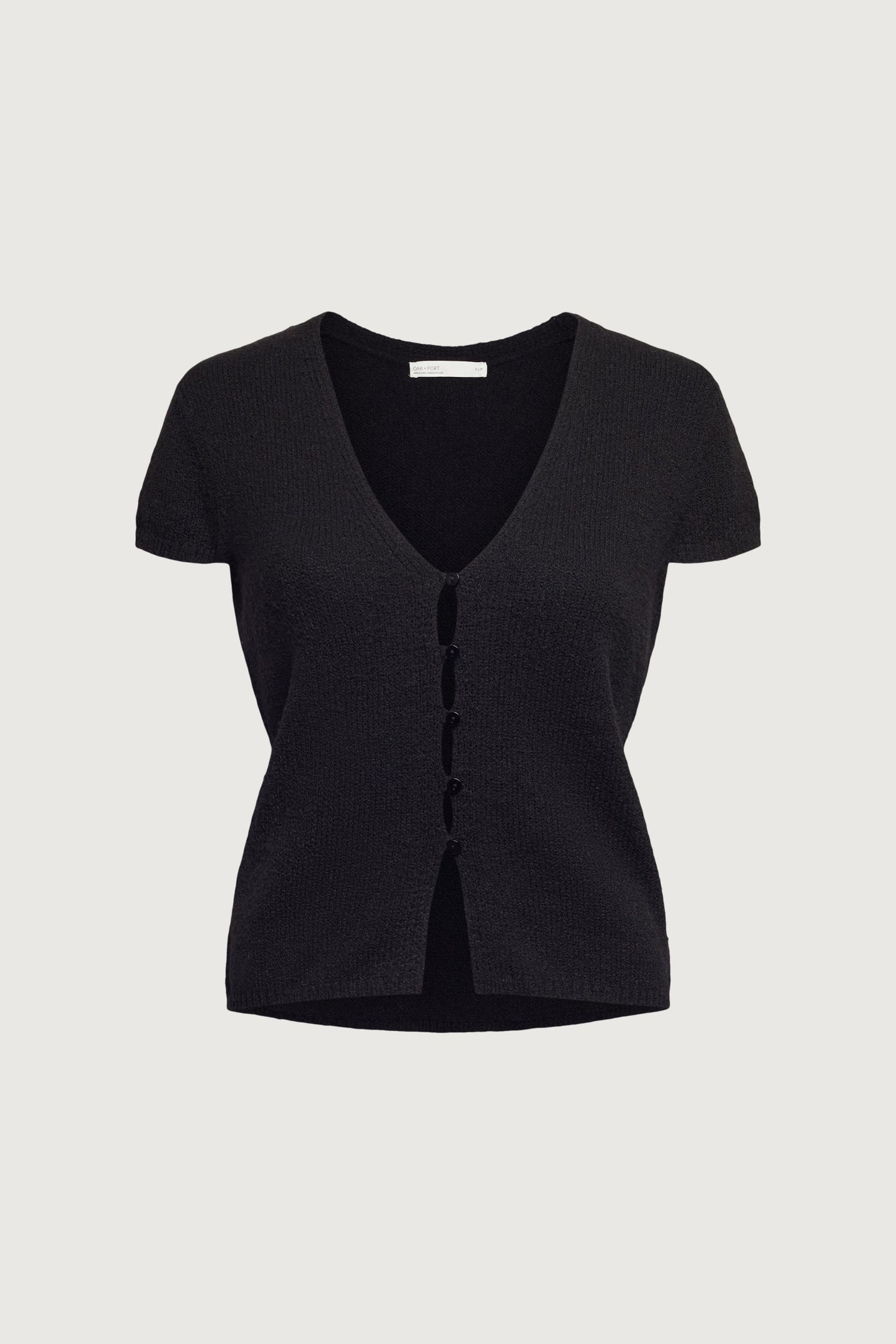 BUTTON FRONT CAP SLEEVE SWEATER