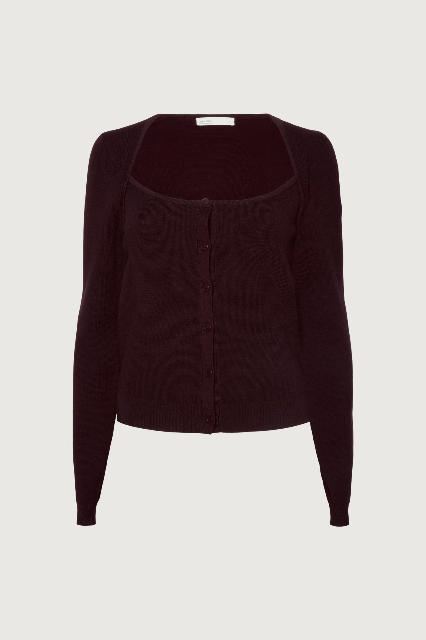 BUTTON FRONT SQUARE NECK SWEATER