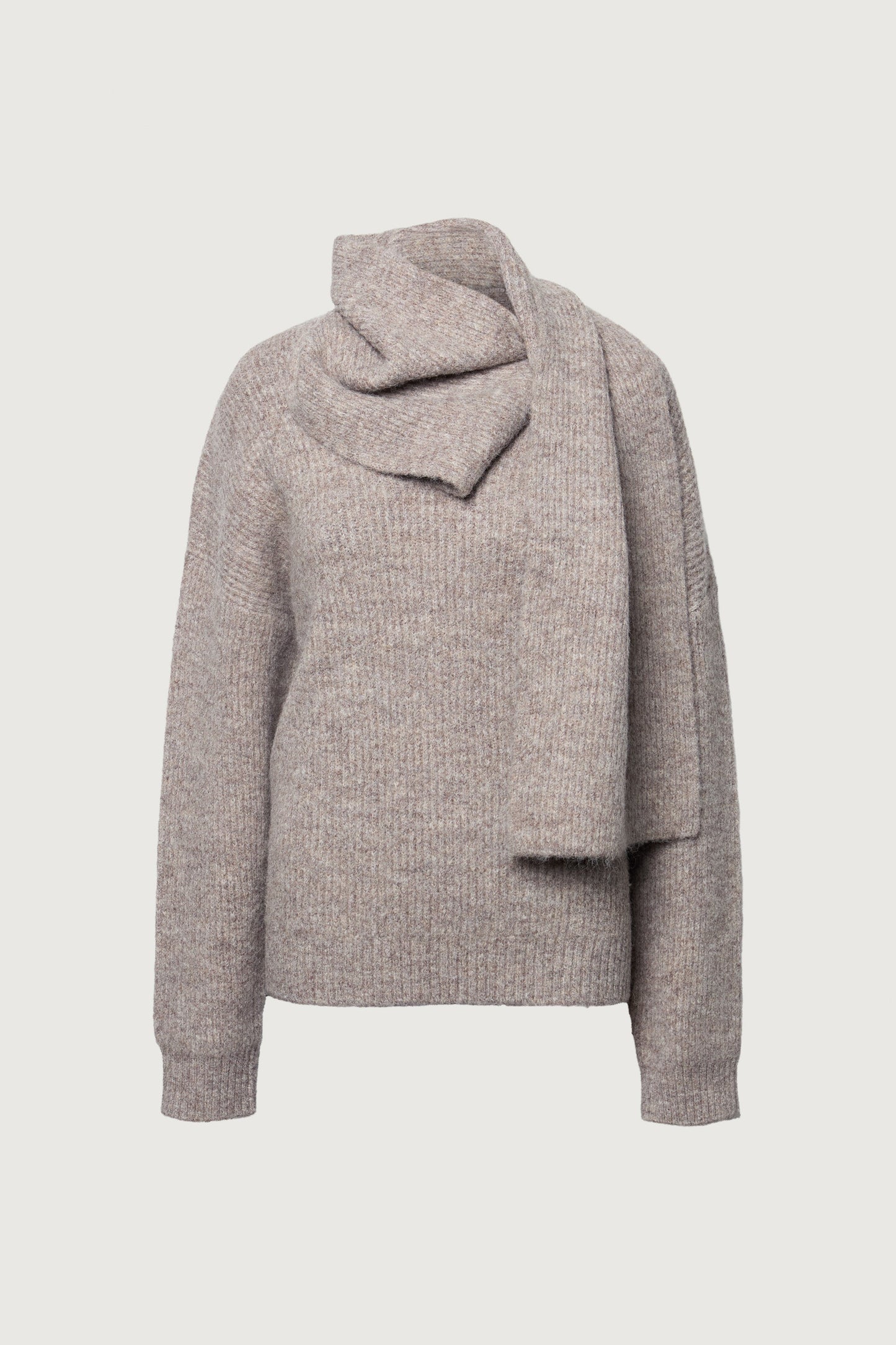 RIBBED SWEATER WITH SCARF