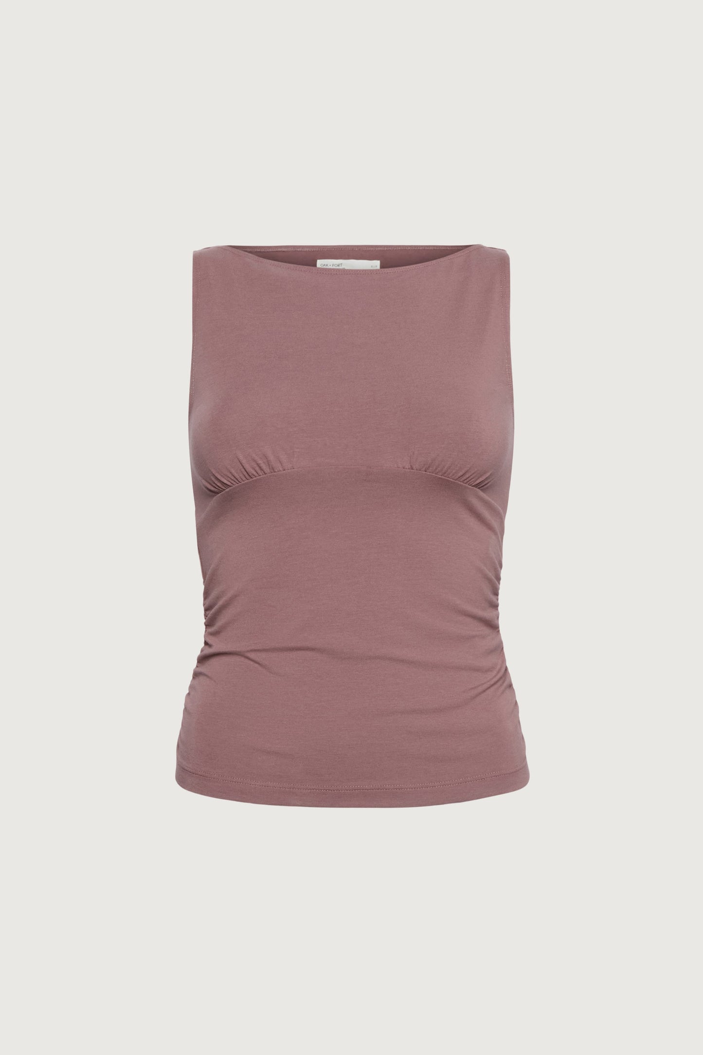 RUCHED HIGH NECK TANK TOP