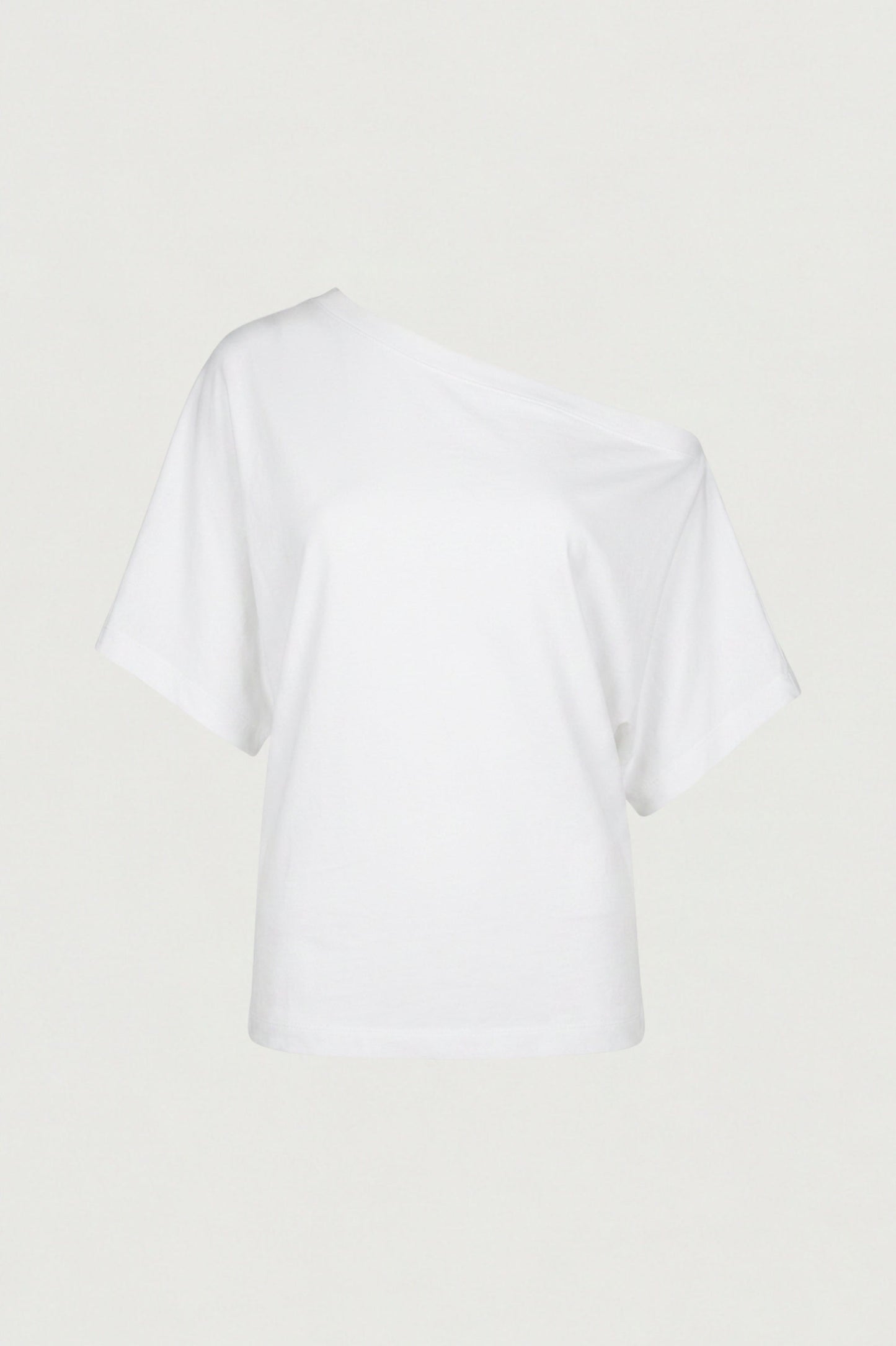 OFF THE SHOULDER COTTON JERSEY T-SHIRT