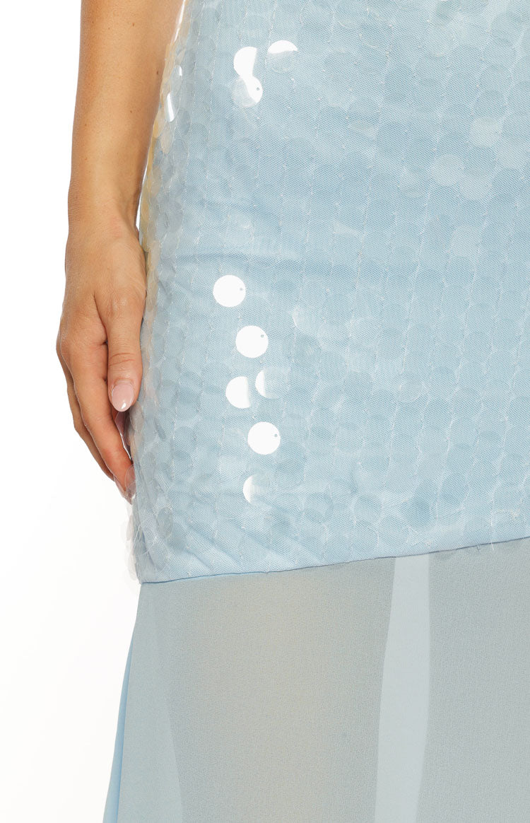 Belinda Light Blue Sequin Maxi Dress