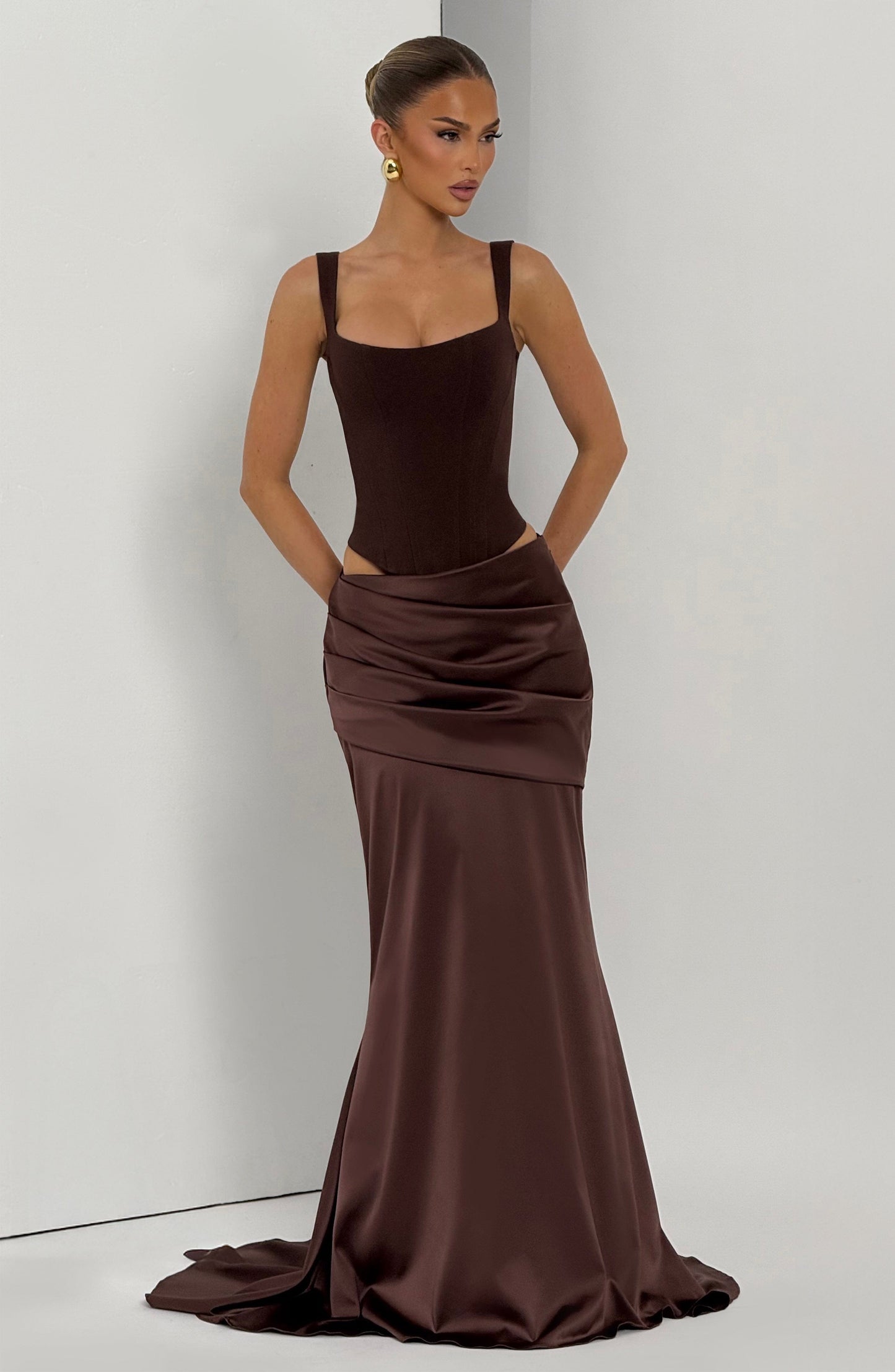 Nixie Corset - Plum Brown