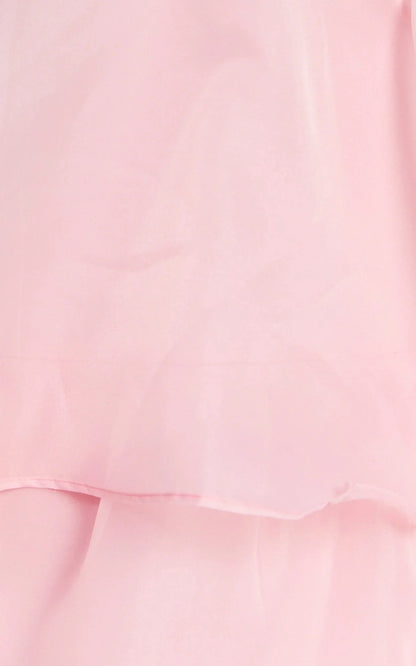 Cindy Midi Dress - Layered Skirt Dress in Soft Pink