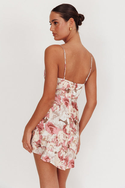 Well Versed Pleated Mini Dress Rose