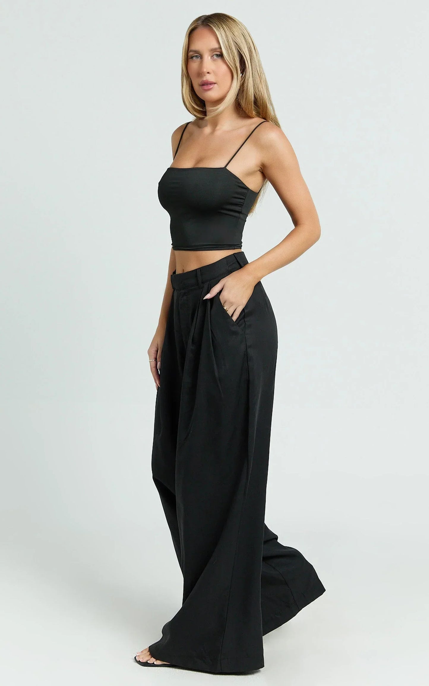 Clarke Pants - High Waist Wide Leg Pants in Black