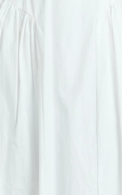 Danielle Midi Dress - Halter Neck Fit And Flare Dress in Off White