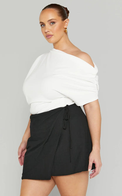 Chevy Mini Skirt - Wrap Skirt in Black