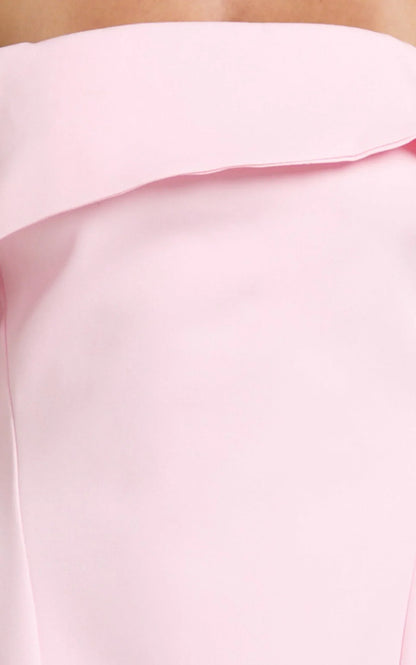 Cecilia Mini Dress - Off Shoulder Tie Detail Dress in Pink