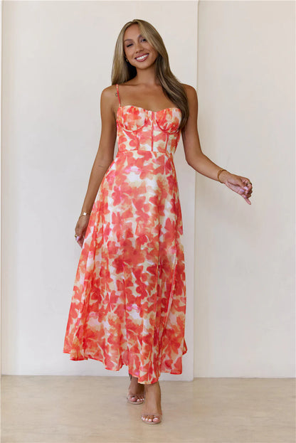 All Eyes Here Maxi Dress Orange