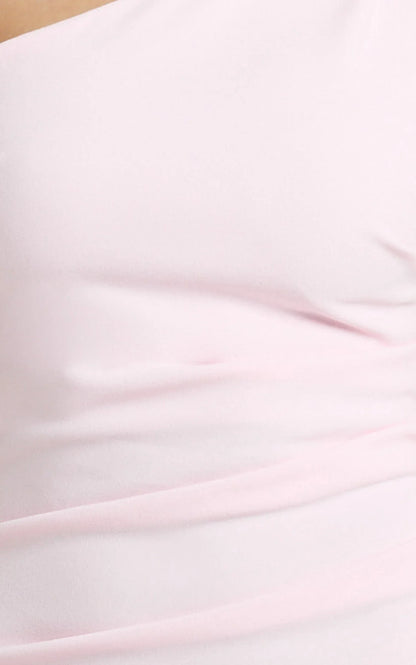 Criselda Maxi Dress - One Shoulder Maxi Dress in Pink