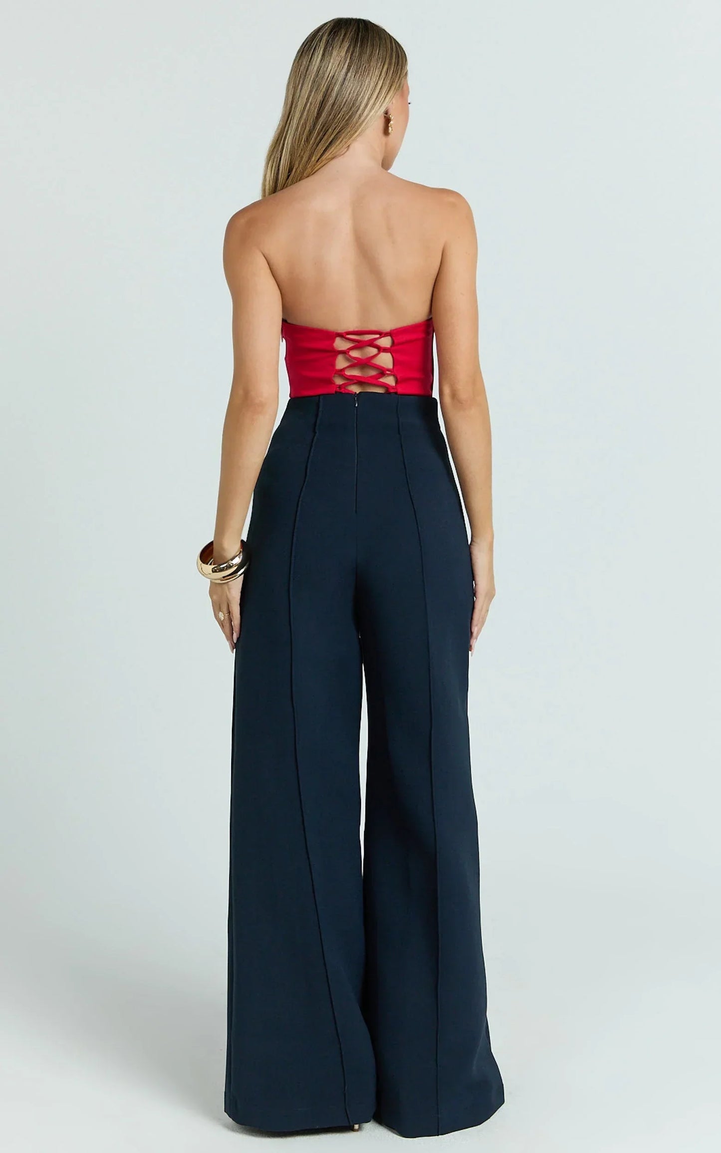Clara Pants - High Waisted Wide Leg Pants in Navy