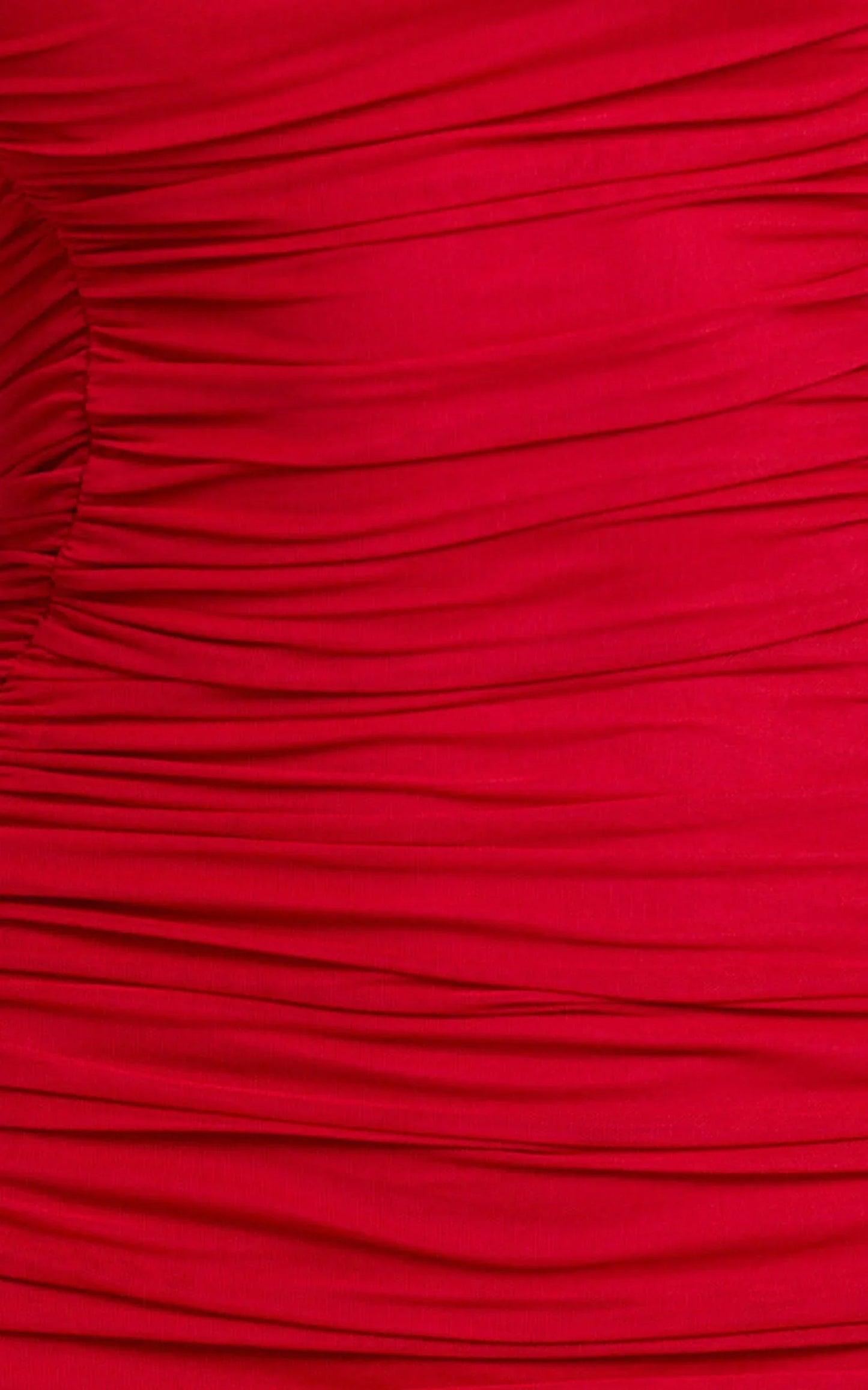 Cardi Maxi Dress - Ruched Mesh High Leg Split Dress in Red