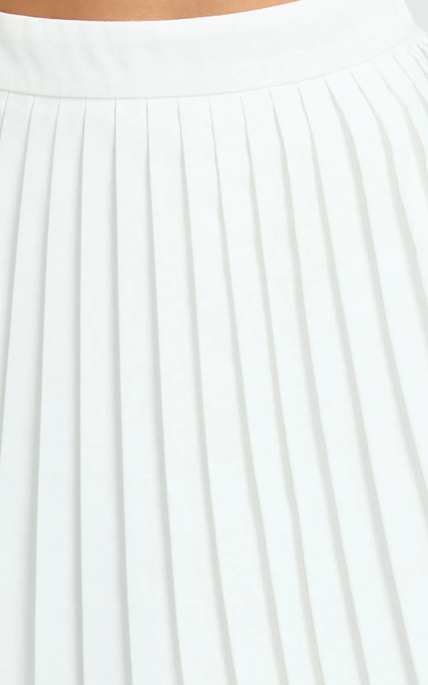 Carrie Mini Skirt - Pleated A Line Skirt in Off White