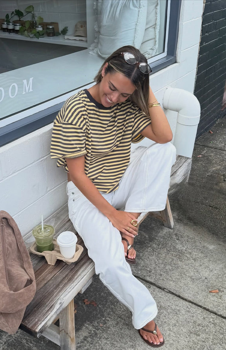 Alba Yellow Stripe Oversized Tee