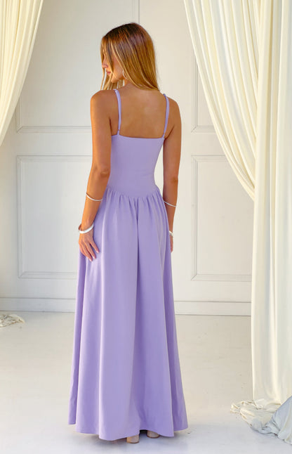 Almost Yours Lilac Crepe Maxi Dress