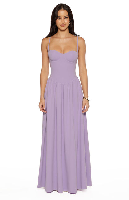 Almost Yours Lilac Crepe Maxi Dress