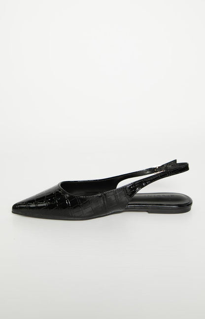 Billini Henna Black Patent Croc Mule