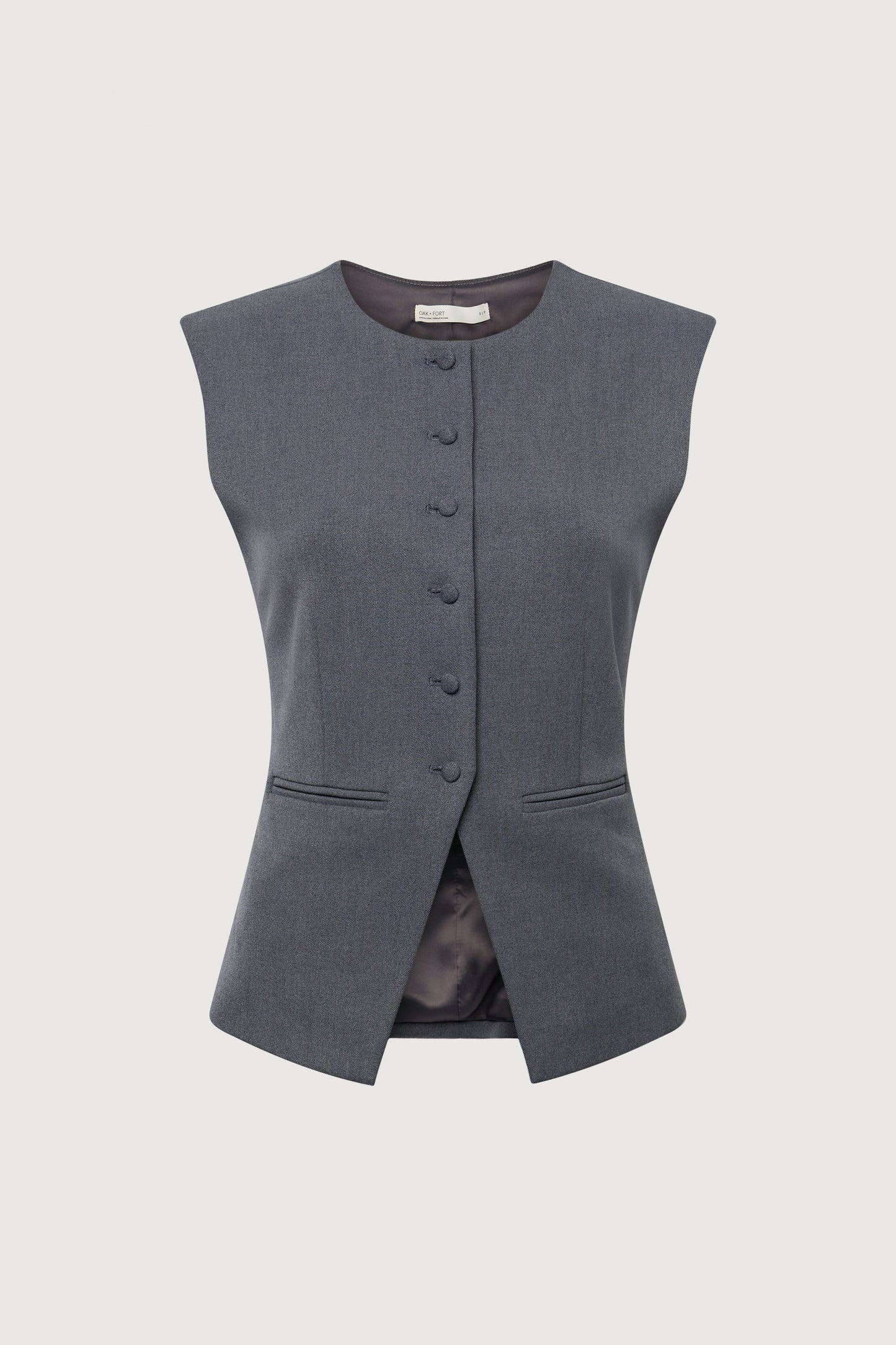 HIGH NECKLINE BUTTON UP VEST
