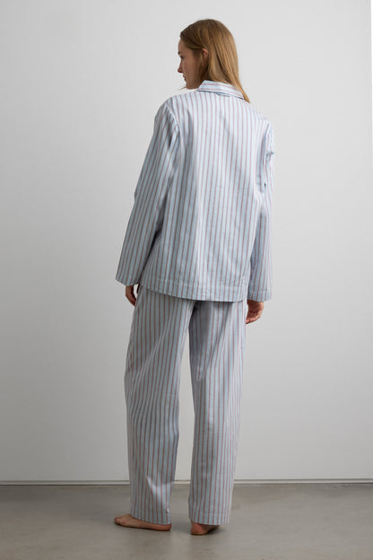 STRIPED BUTTON UP PAJAMA SHIRT