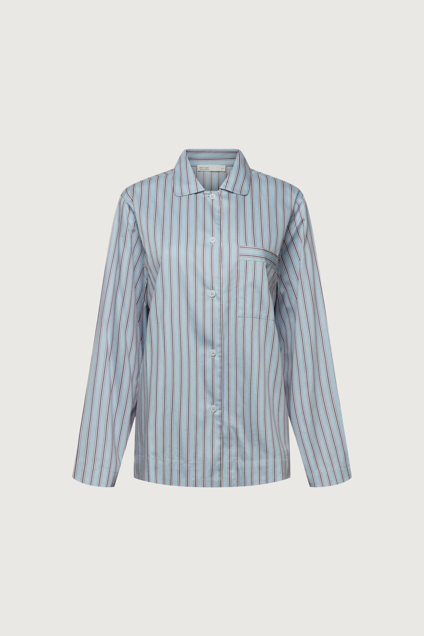 STRIPED BUTTON UP PAJAMA SHIRT