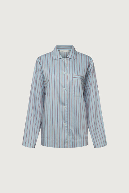 STRIPED BUTTON UP PAJAMA SHIRT