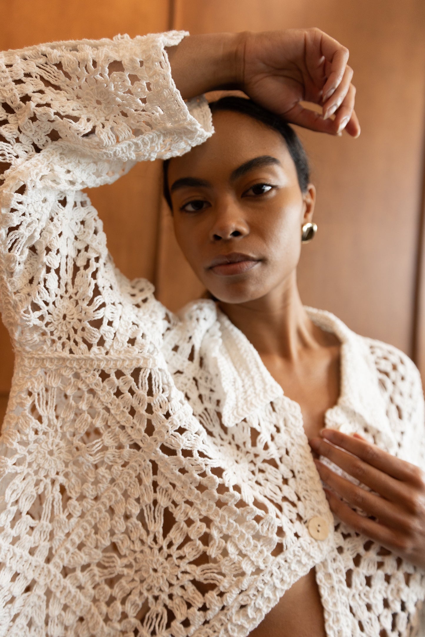 CROCHET BUTTON UP SHIRT