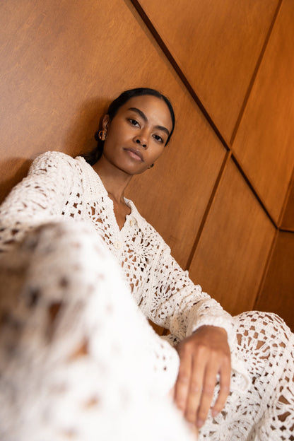 CROCHET BUTTON UP SHIRT