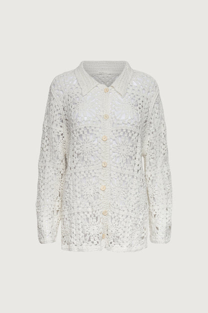 CROCHET BUTTON UP SHIRT