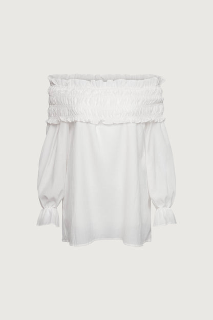 OFF SHOULDER RUCHED BLOUSE