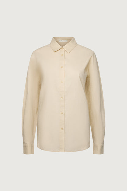 LINEN BLEND BUTTON UP SHIRT