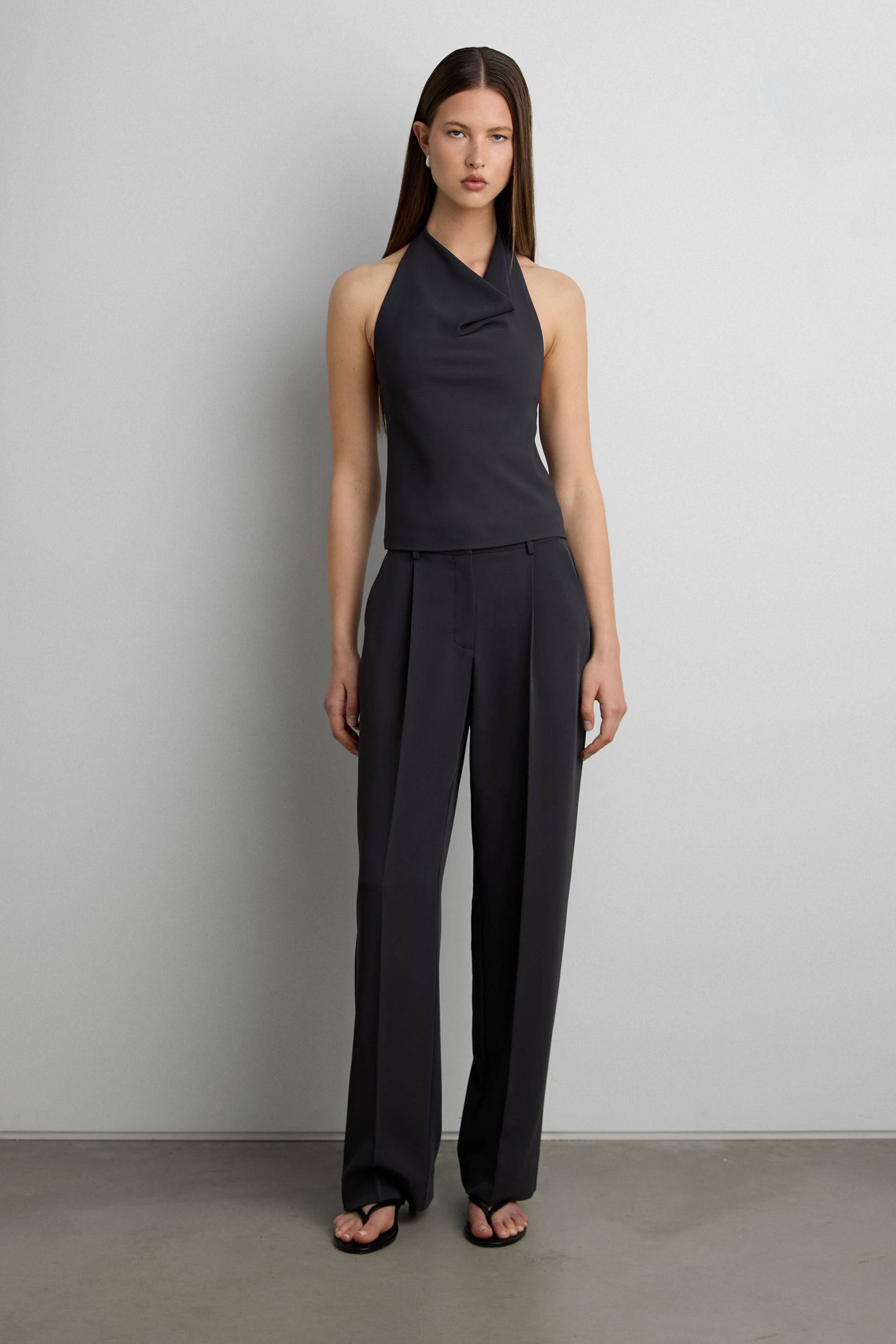 HALTER COWL NECK TOP
