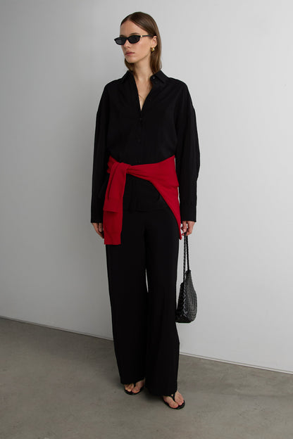 LIGHTWEIGHT CRINKLED SHIRT WITH BACK CINCHING BUTTONS
