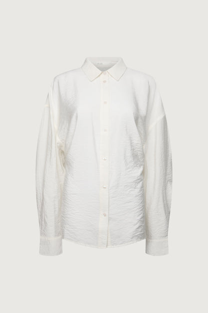 LIGHTWEIGHT CRINKLED SHIRT WITH BACK CINCHING BUTTONS