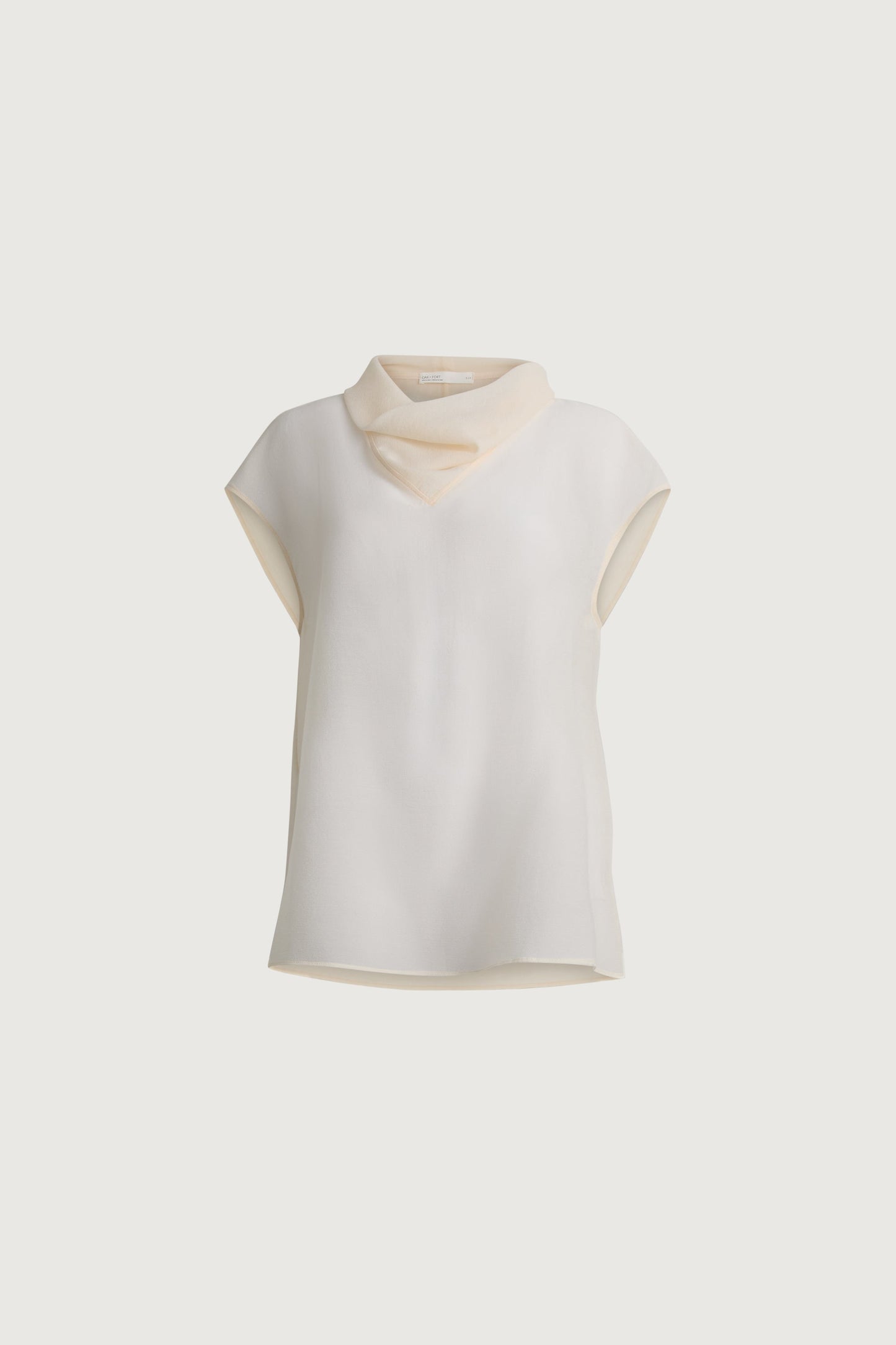 SHEER COWL NECK CAP SLEEVE BLOUSE