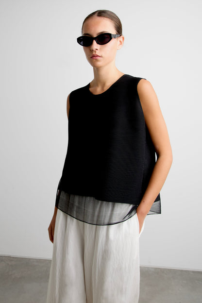 OVERSIZED PLISSE TOP